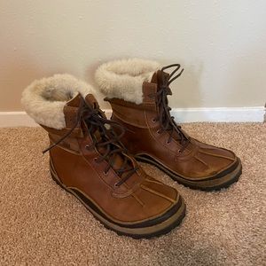 Merrell winter boots, brown with rubber bottom, 10